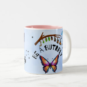 Colorful Butterfly Art with Vibrant Wing nature Two-Tone Coffee Mug