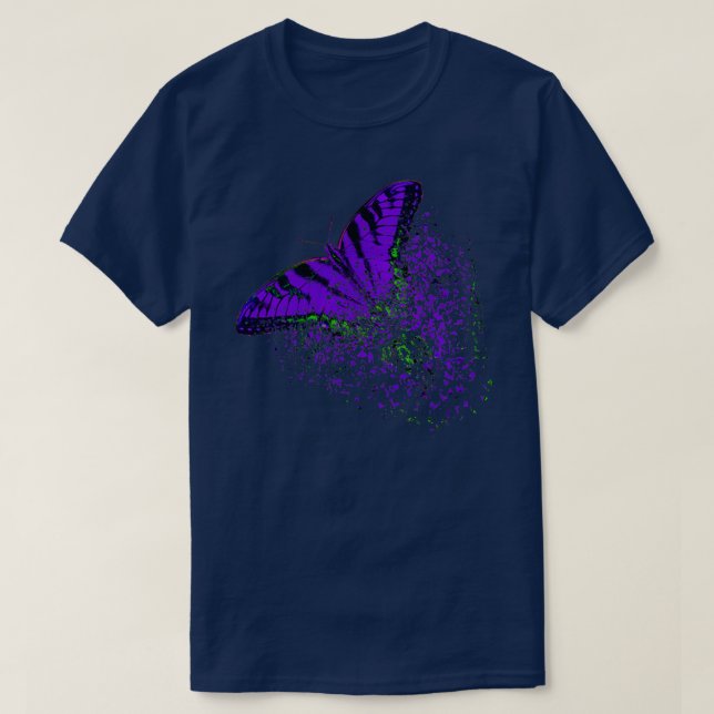 Colorful Butterfly Dispersion Design T-Shirt (Design Front)