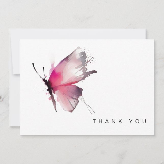 Colorful Butterfly Funeral Thank You Card (Front)