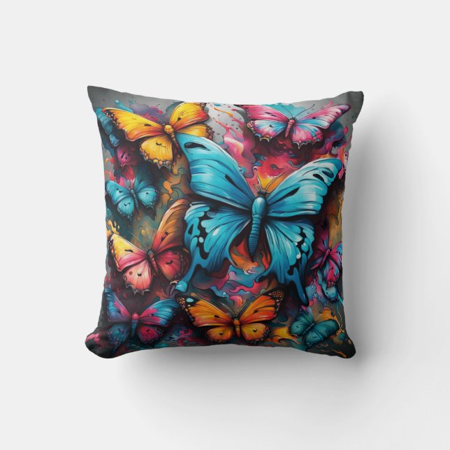 Colorful Butterfly Pillow (Front)
