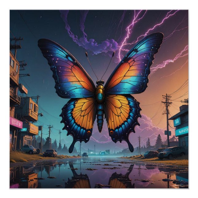 colorful butterfly poster (Front)