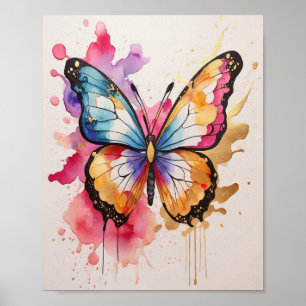 Colorful Butterfly with Artistic Splash Poster