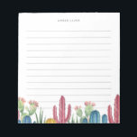 Colorful Cacti | Desert Theme Lined Notepad<br><div class="desc">Vibrant and colorful cactus themed notepads for your home office.</div>