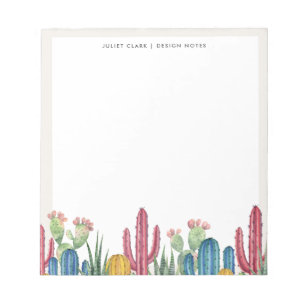 Colorful Cacti Desert Theme Notepad