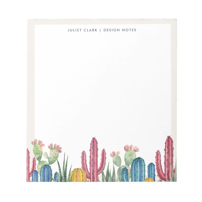 Colorful Cacti | Desert Theme Notepad (Front)