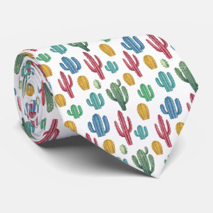 Colorful Cacti Desert Theme Tie