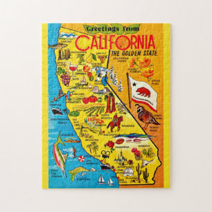 Colorful California State Jigsaw Puzzle