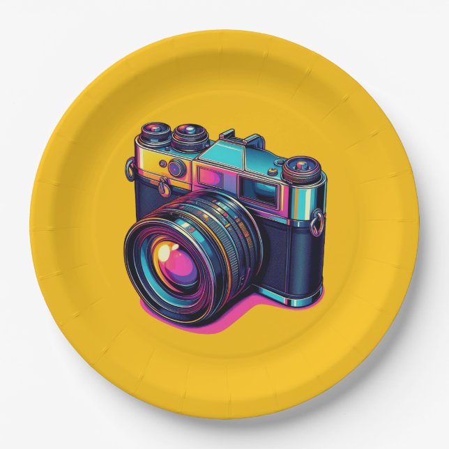 Colorful camera paper plates! plate (Front)