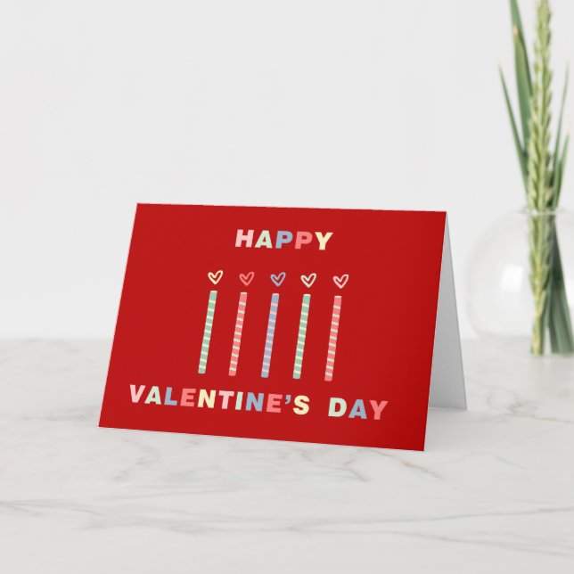 COLORFUL CANDLE VALENTINE'S DAY CARD (Front)