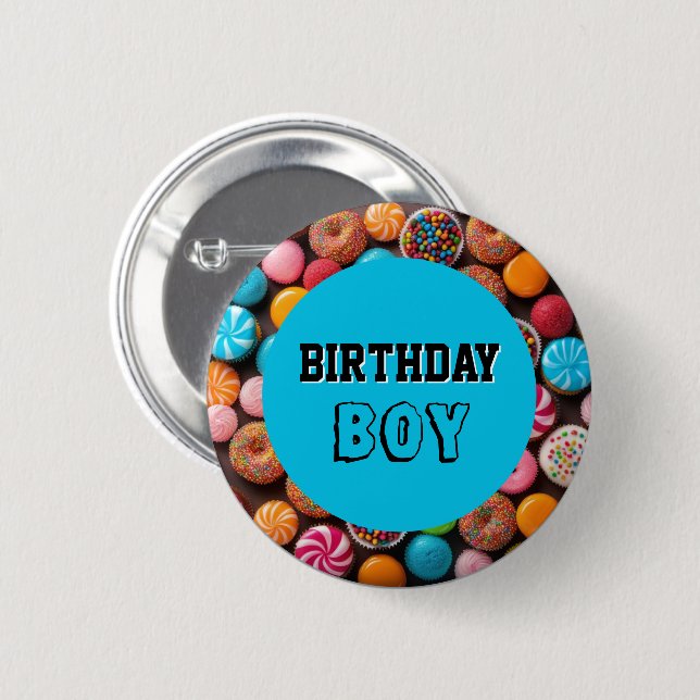 Colorful Candy and Cupcake  6 Cm Round Badge (Front & Back)