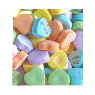 Colorful Candy Hearts Notepad