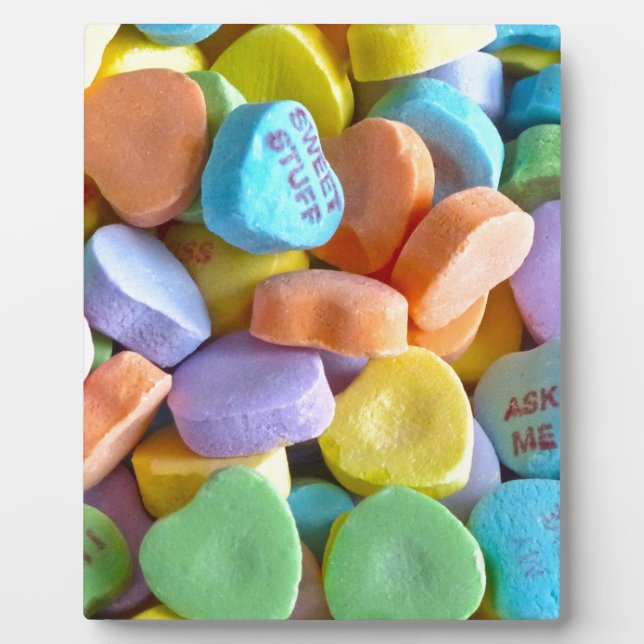 Colorful Candy Hearts Plaque (Front)