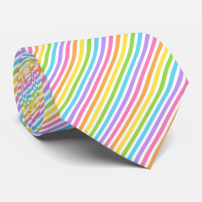 Colorful Candy Stripe Tie (Rolled)