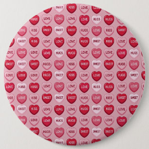 colorful candy Valentine's day heart pattern 6 Cm Round Badge