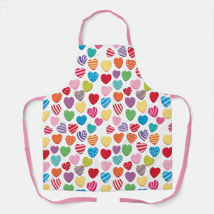 colorful candy Valentine's day heart pattern Apron