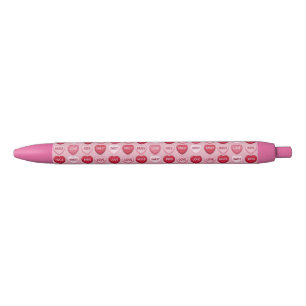 colorful candy Valentine's day heart pattern Black Ink Pen