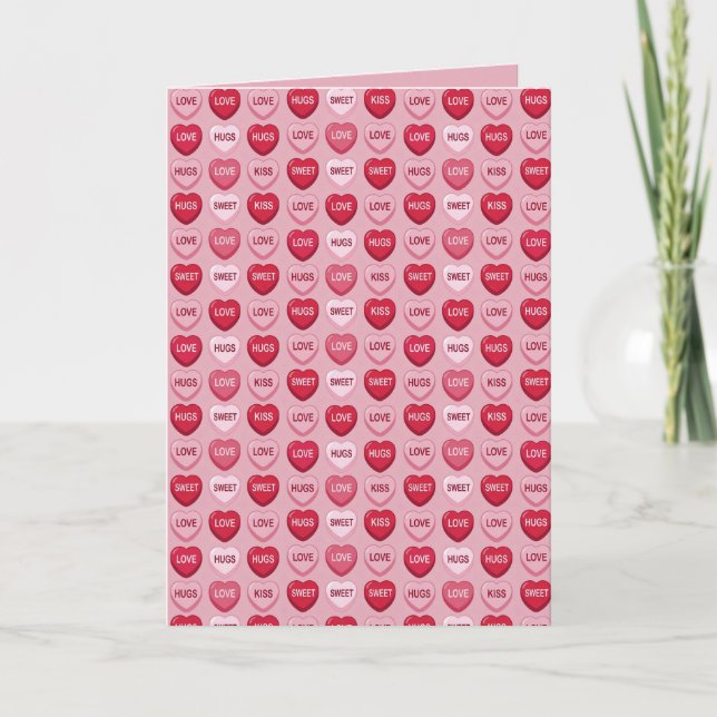 colorful candy Valentine's day heart pattern Card (Front)
