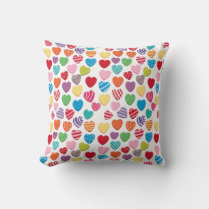 colorful candy Valentine's day heart pattern Cushion