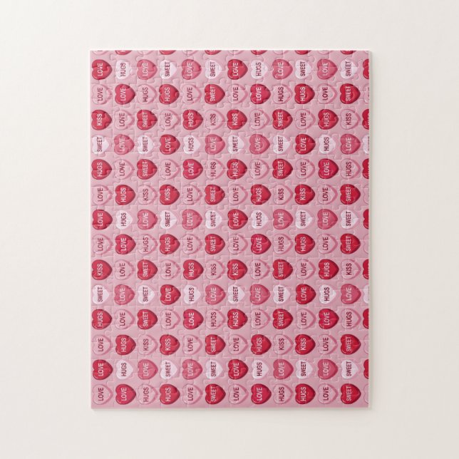 colorful candy Valentine's day heart pattern Jigsaw Puzzle (Vertical)