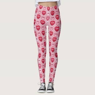 colorful candy Valentine's day heart pattern Leggings