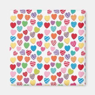 colorful candy Valentine's day heart pattern  Magnet
