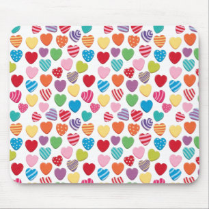 colorful candy Valentine's day heart pattern Mouse Mat