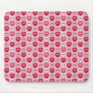 colorful candy Valentine's day heart pattern Mouse Mat