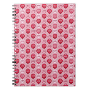 colorful candy Valentine's day heart pattern Notebook