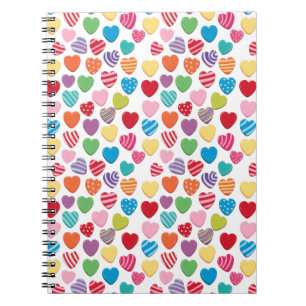 colorful candy Valentine's day heart pattern Notebook