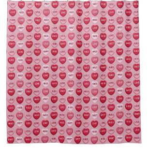 colorful candy Valentine's day heart pattern Shower Curtain