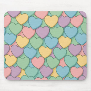 colorful candy Valentine's day heart pattern Two-T Mouse Mat