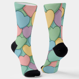 colorful candy Valentine's day heart pattern Two-T Socks