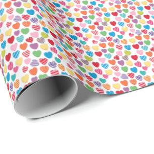 colorful candy Valentine's day heart pattern Wrapping Paper