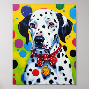 Colorful Canine Dalmatian Poster
