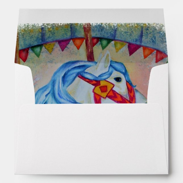 COLORFUL CAROUSEL HORSE ENVELOPE (Back (Bottom))
