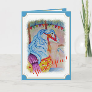 COLORFUL CAROUSEL HORSE THANK YOU