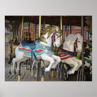 Colorful Carousel Horses Photo Art