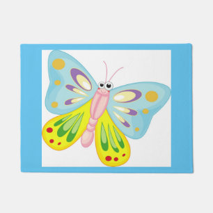 COLORFUL CARTOON BUTTERFLY DOORMAT