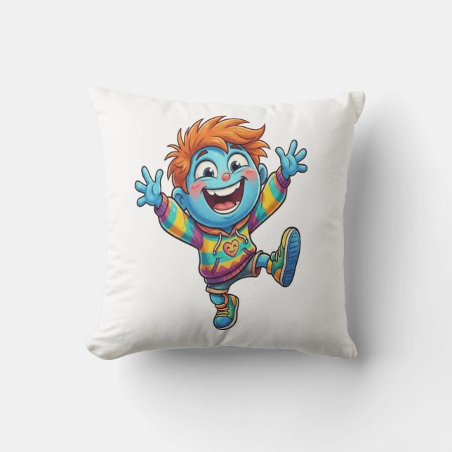 Colorful Cartoon Character Pillow (Front)