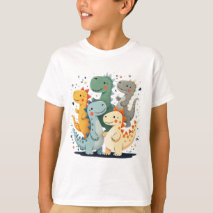 Colorful Cartoon Dinosaurs Kids T-Shirt