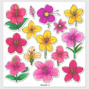 Colorful Cartoon Flower Stickers