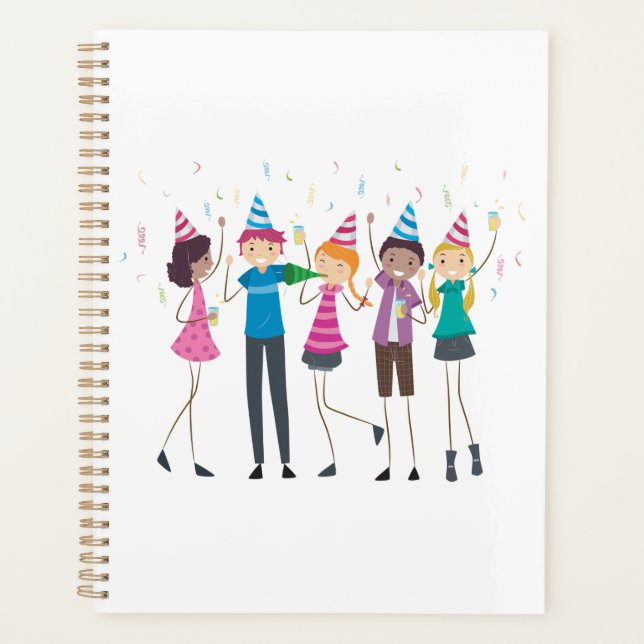 Colorful Cartoon Kids Party Celebration Planner (Front)