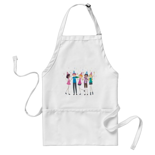 Colorful Cartoon Kids Party Celebration Standard Apron (Front)