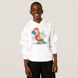 Colorful Cartoon Parrot Character T-Shirt Design