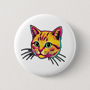 Colorful Cat 6 Cm Round Badge