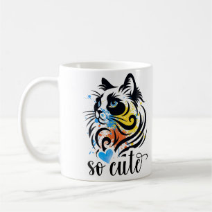 Colorful Cat Art Mug – So Cute Coffee Cup for Cat