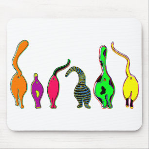 Colorful Cat Butts Mouse Mat