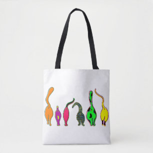 Colorful Cat Butts Tote Bag