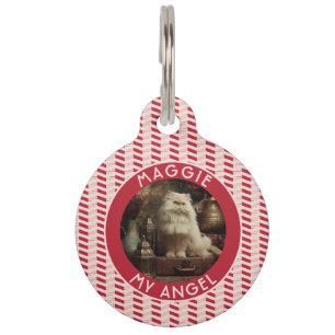 Colorful Cat Mom Gift Chevron Geometry Pet Tag
