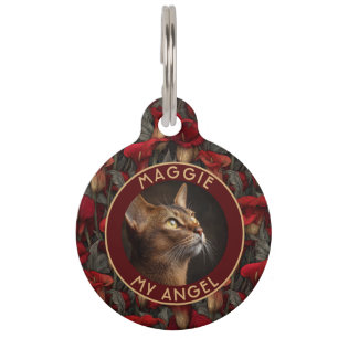 Colorful Cat Owner Gift Calla Lilies Floral Pet Tag